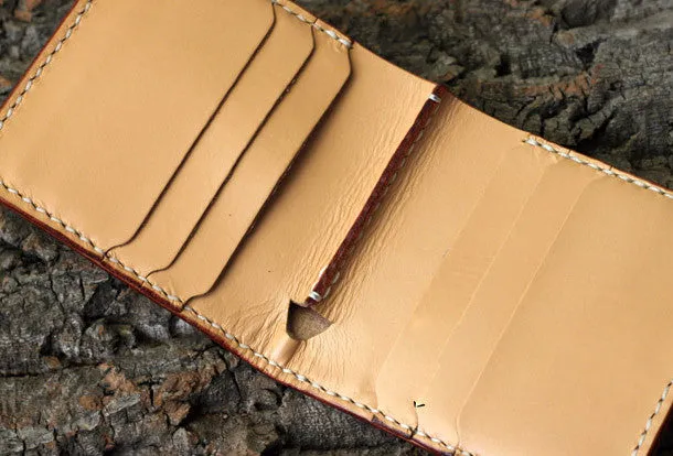 Handmade billfold leather wallet men tiger carved leather billfold wallet for men him