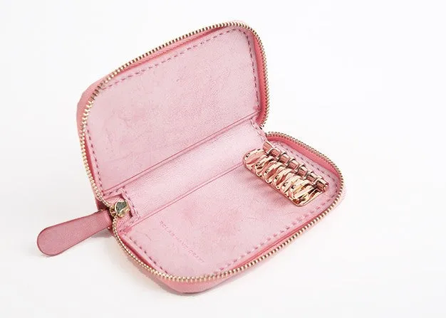 Handmade Cute LEATHER Womens Zipper Key Wallet Leather Key Holders FOR Women