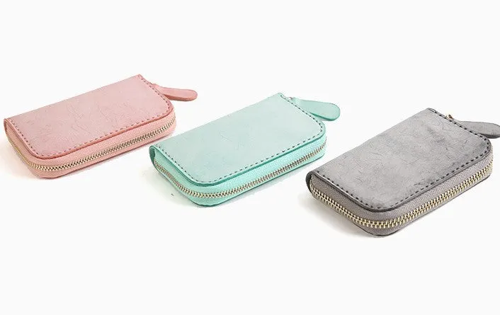 Handmade Cute LEATHER Womens Zipper Key Wallet Leather Key Holders FOR Women