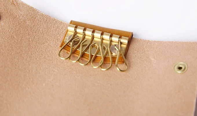 Handmade Cute LEATHER Womens Zipper Key Wallet Leather Key Holders FOR Women