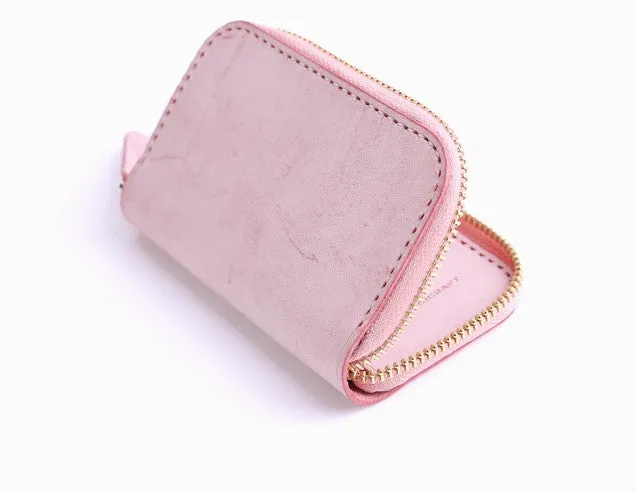 Handmade Cute LEATHER Womens Zipper Key Wallet Leather Key Holders FOR Women