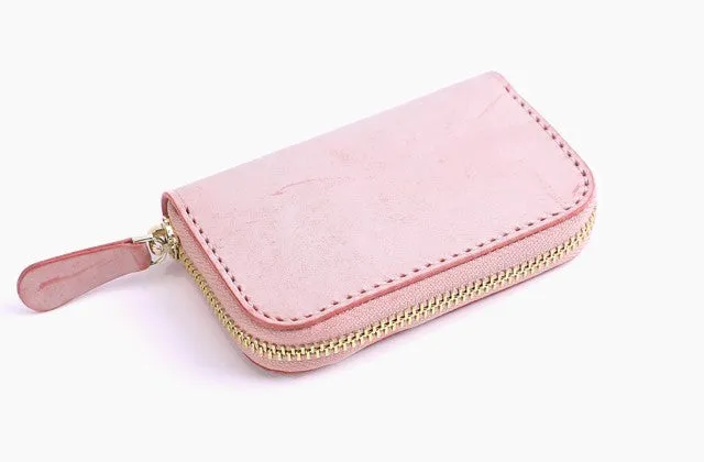 Handmade Cute LEATHER Womens Zipper Key Wallet Leather Key Holders FOR Women