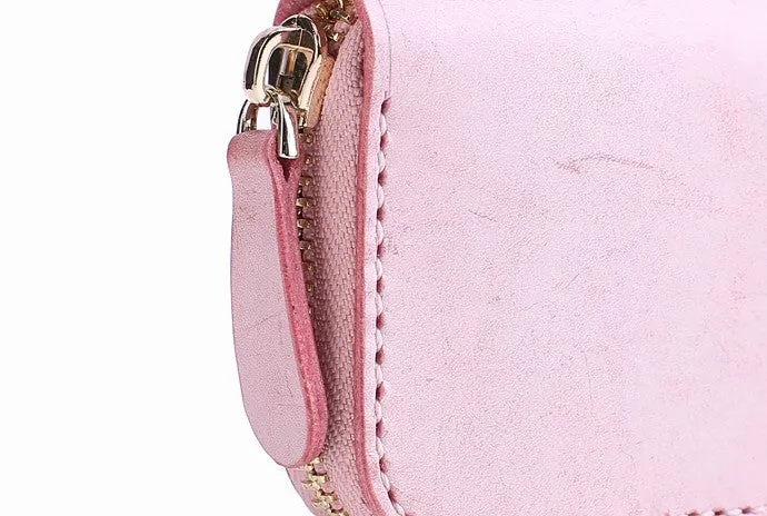 Handmade Cute LEATHER Womens Zipper Key Wallet Leather Key Holders FOR Women
