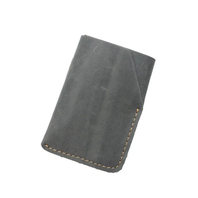 Handmade Dark Brown Leather Mens Card Holder Tan Card Holder Small Card Case For Men