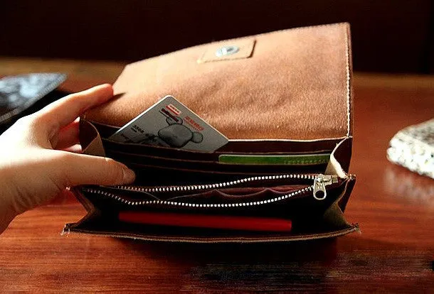 Handmade fashion modern leopard cilice leather long wallet clutch for women/lady girl
