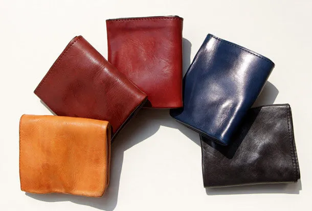 Handmade Genuine leather bifold billfold  purse wallet purse coin women