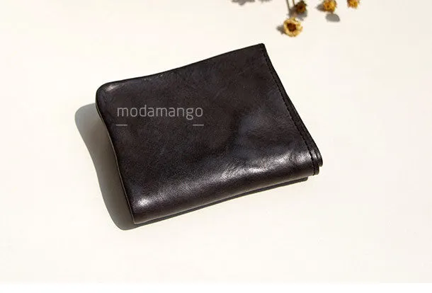 Handmade Genuine leather bifold billfold  purse wallet purse coin women