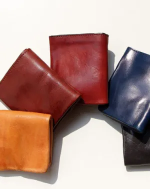 Handmade Genuine leather bifold billfold  purse wallet purse coin women