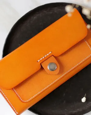 Handmade Genuine leather long wallet clutch wallet purse checkbook wallet women