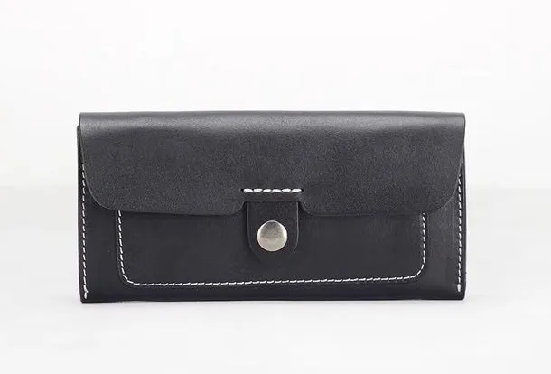 Handmade Genuine leather long wallet clutch wallet purse checkbook wallet women
