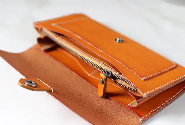 Handmade Genuine leather long wallet clutch wallet purse checkbook wallet women