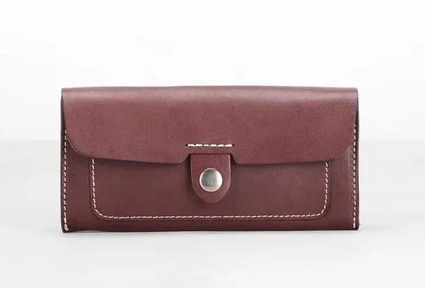 Handmade Genuine leather long wallet clutch wallet purse checkbook wallet women