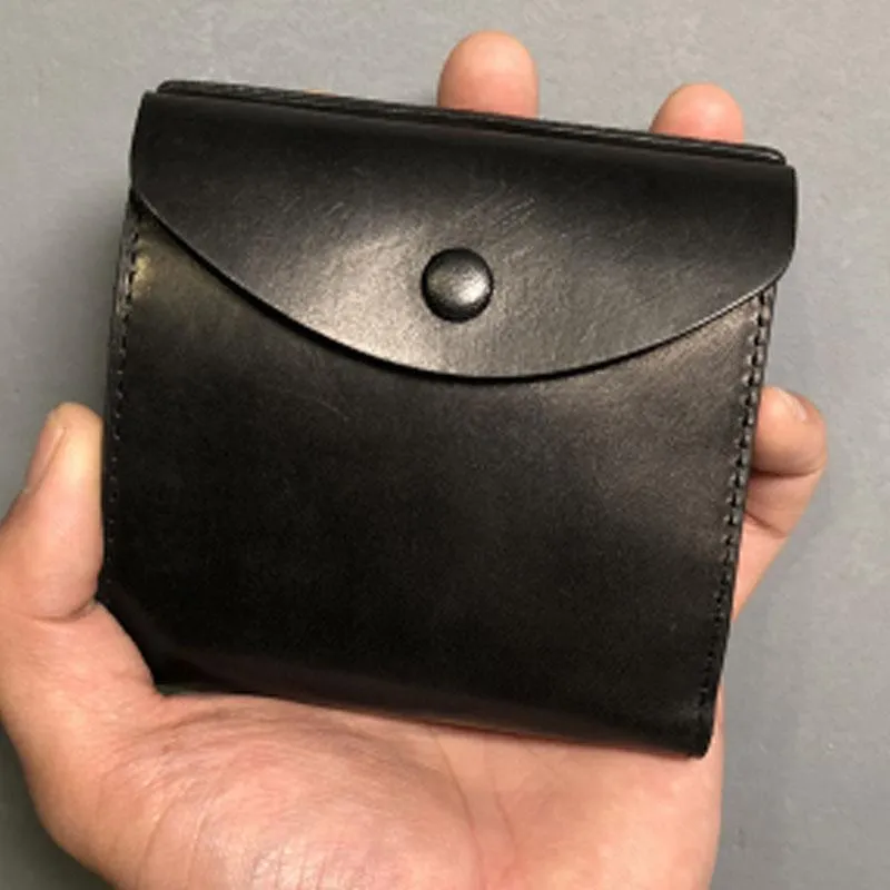 Handmade Genuine Leather Mens Cool Slim Leather Billfold Wallet Men billfold Wallets Bifold for Men