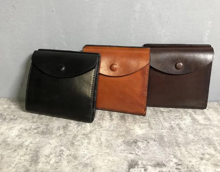 Handmade Genuine Leather Mens Cool Slim Leather Billfold Wallet Men billfold Wallets Bifold for Men