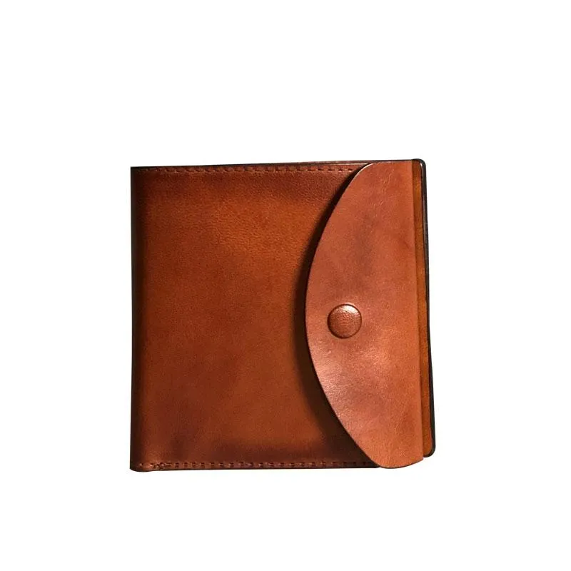 Handmade Genuine Leather Mens Cool Slim Leather Billfold Wallet Men billfold Wallets Bifold for Men