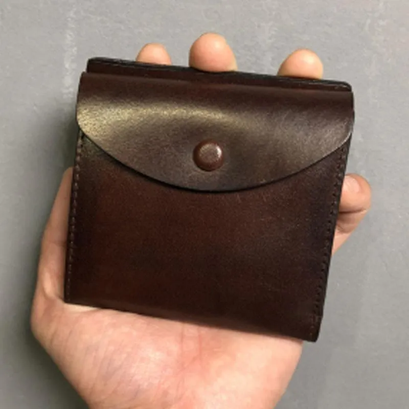 Handmade Genuine Leather Mens Cool Slim Leather Billfold Wallet Men billfold Wallets Bifold for Men