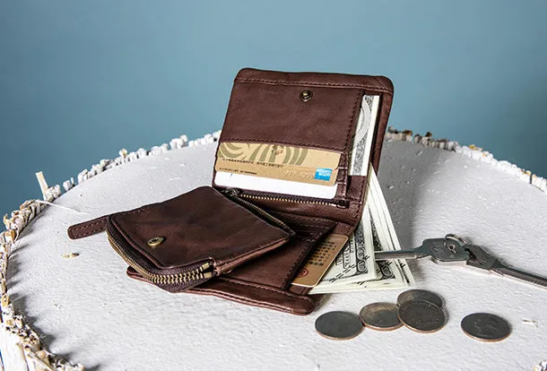 Handmade Genuine Leather Wallet billfold Leather Wallet Slim Bifold Wallet Bag For Women