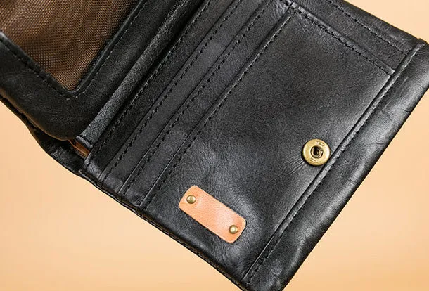 Handmade Genuine Leather Wallet billfold Leather Wallet Slim Bifold Wallet Bag For Women