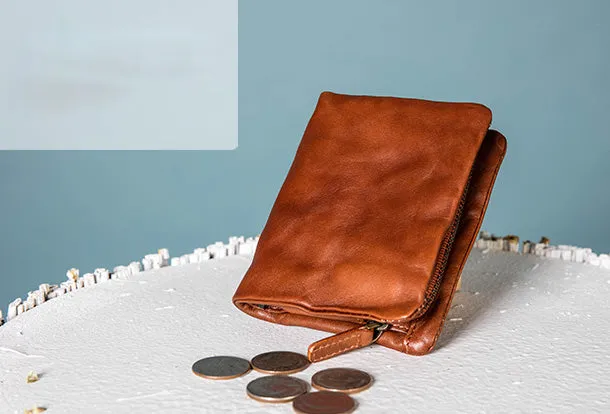 Handmade Genuine Leather Wallet billfold Leather Wallet Slim Bifold Wallet Bag For Women