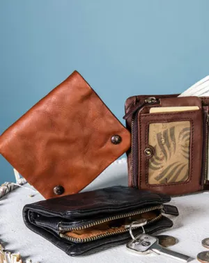 Handmade Genuine Leather Wallet billfold Leather Wallet Slim Bifold Wallet Bag For Women