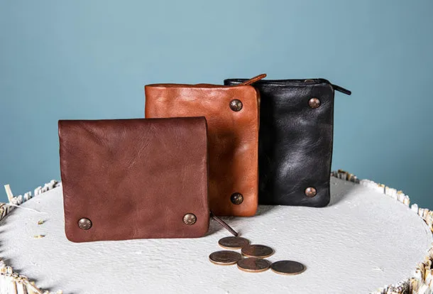 Handmade Genuine Leather Wallet billfold Leather Wallet Slim Bifold Wallet Bag For Women