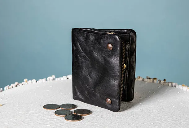 Handmade Genuine Leather Wallet billfold Leather Wallet Slim Bifold Wallet Bag For Women