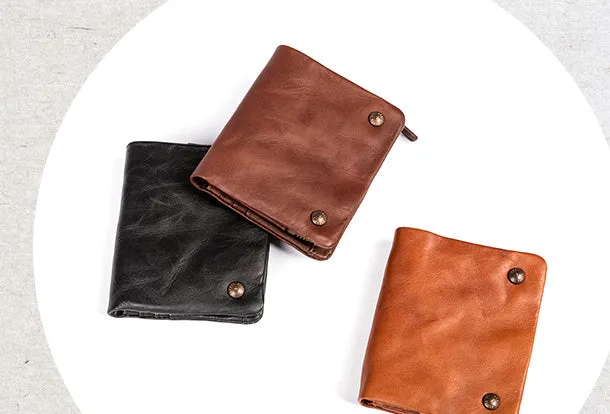 Handmade Genuine Leather Wallet billfold Leather Wallet Slim Bifold Wallet Bag For Women