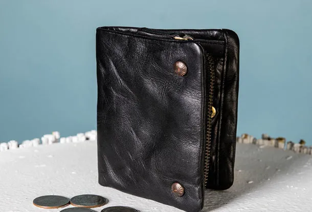 Handmade Genuine Leather Wallet billfold Leather Wallet Slim Bifold Wallet Bag For Women
