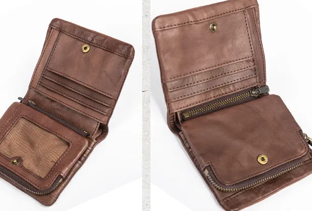 Handmade Genuine Leather Wallet billfold Leather Wallet Slim Bifold Wallet Bag For Women