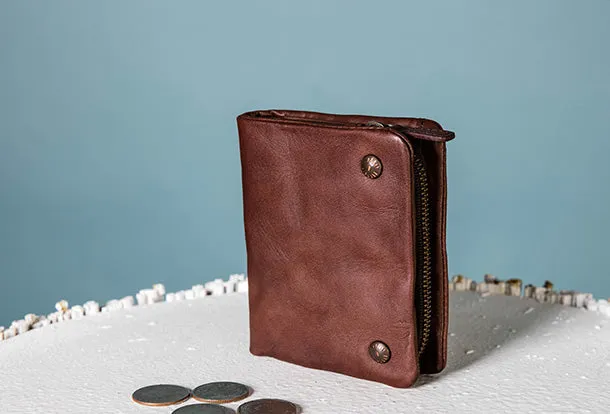 Handmade Genuine Leather Wallet billfold Leather Wallet Slim Bifold Wallet Bag For Women