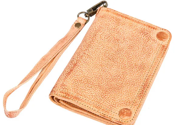 Handmade Genuine Leather Wallet billfold Leather Wallet Slim Bifold Wallet Wristlet Bag For Women