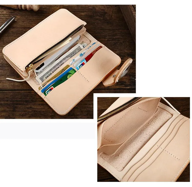 Handmade Leather Biker Chain Wallet Mens Cool Chain Long Wallet with Chain