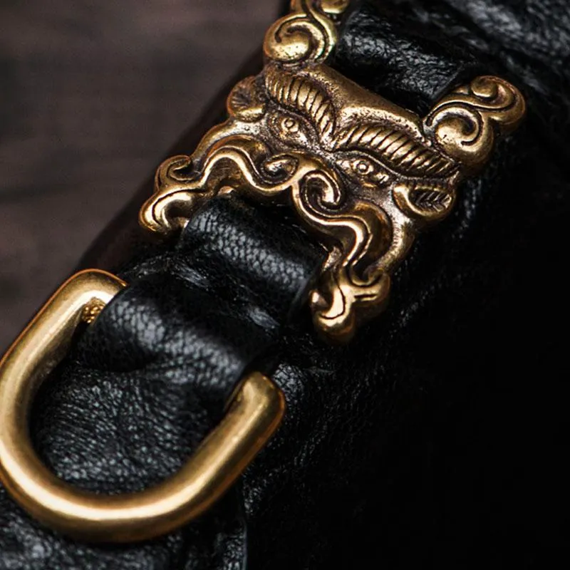 Handmade Leather Black Chain Wallet Mens Biker Wallet Cool Leather Wallet Long Wallets for Men