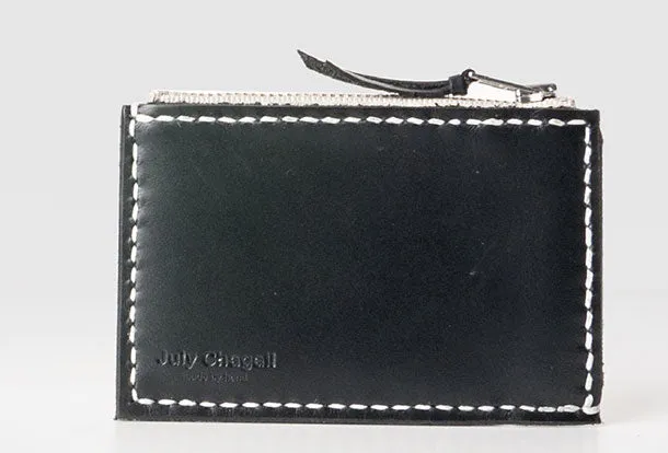 Handmade Leather card change zipper coin wallet purse cute small women wallet