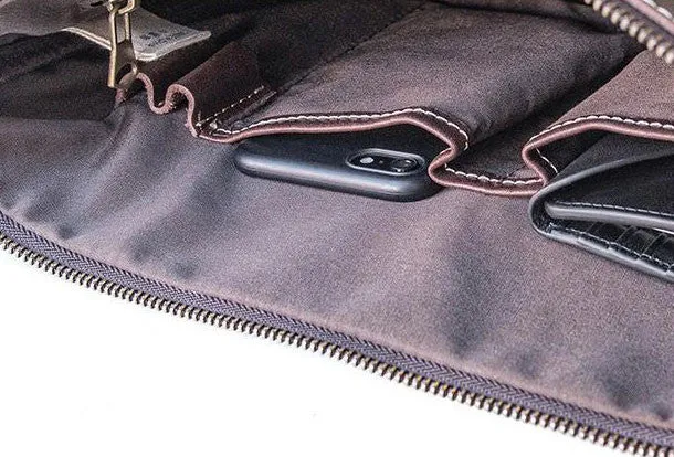Handmade leather clutch bag wallet leather ipad case men Black long wallet