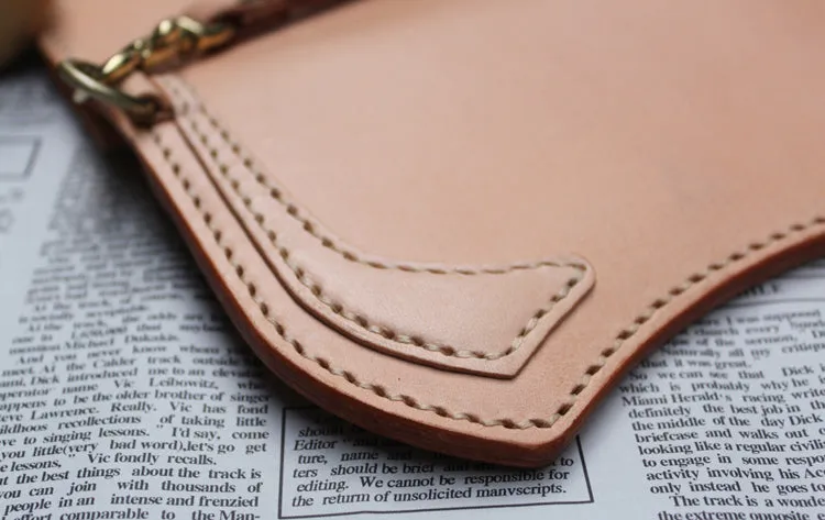 Handmade Leather Mens Biker Chain Wallets Cool Long Biker Wallets with Chain