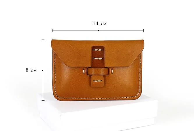 Handmade Leather Mens Card Wallets Front Pocket Wallet Small Change Wallets for Men