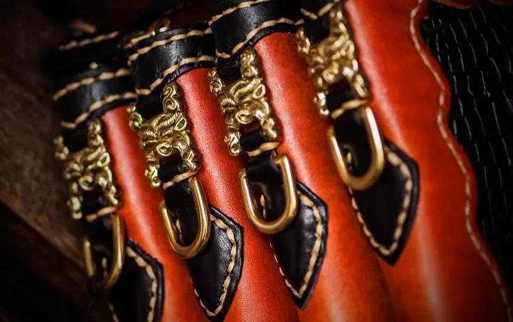 Handmade Leather Mens Chain Biker Wallet Cool Leather Wallet Long Wallets for Men