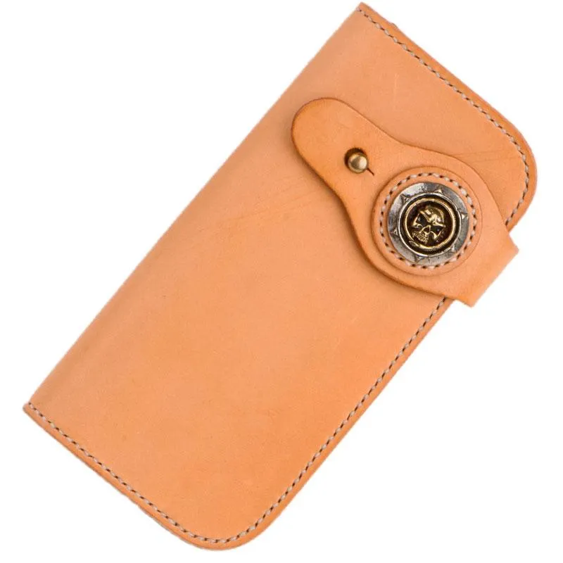 Handmade Leather Mens Chain Biker Wallet Cool Long Leather Wallet With Chain Wallets for Men