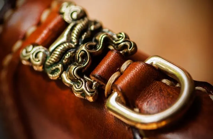 Handmade Leather Mens Chain Biker Wallets Cool Leather Wallet Long Clutch Wallet for Men
