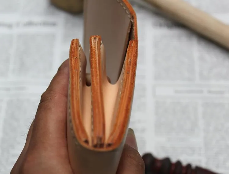 Handmade Leather Mens Clutch Long Wallet Cool Vintage Long Wallet for Men
