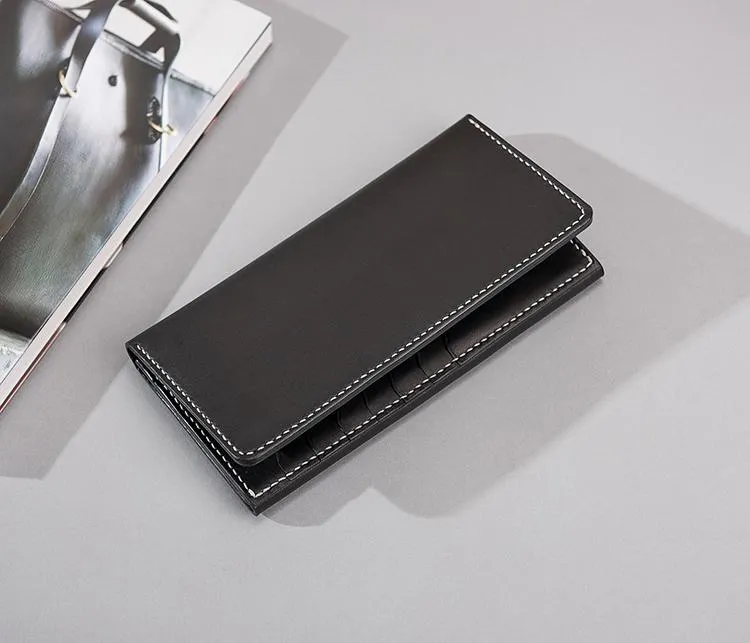 Handmade Leather Mens Clutch Wallet Cool Leather Wallet Long Phone Wallets for Men