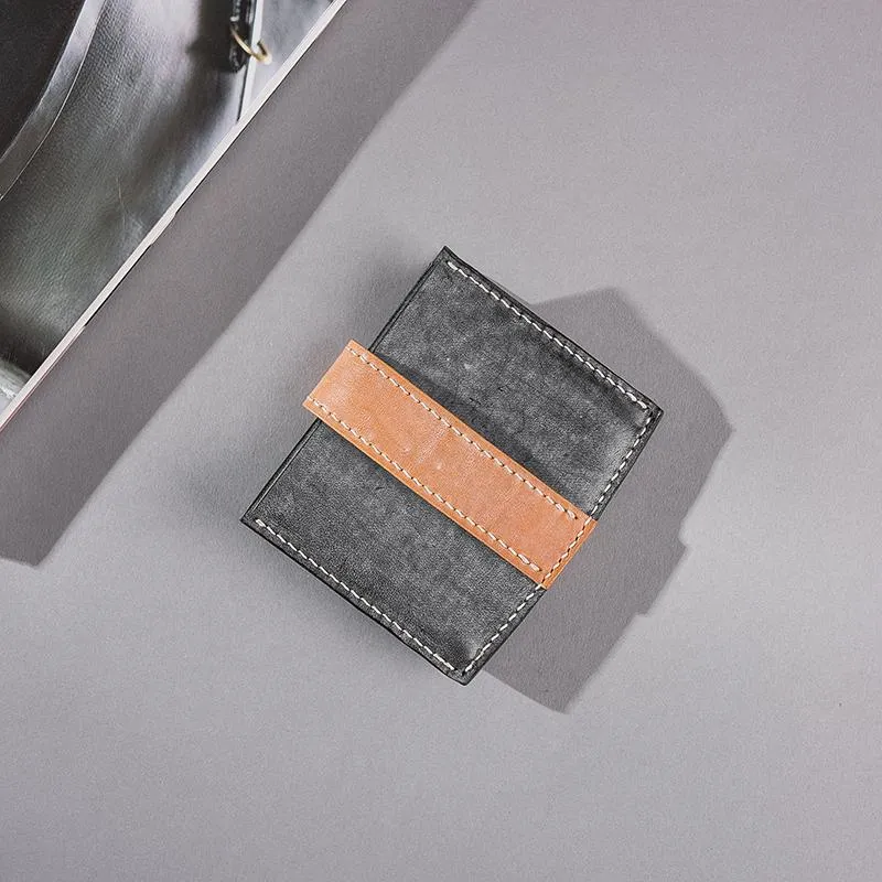 Handmade Leather Mens Cool billfold Wallet Card Holder Small Card Slim Wallets for Men