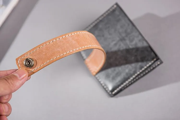 Handmade Leather Mens Cool billfold Wallet Card Holder Small Card Slim Wallets for Men