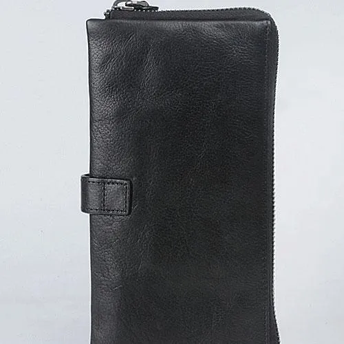 Handmade Leather Mens Cool Long Leather Wallet Bifold Clutch Wallet for Men