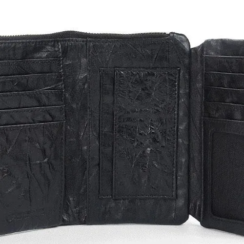 Handmade Leather Mens Cool Long Leather Wallet Trifold Clutch Wallet for Men