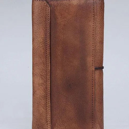 Handmade Leather Mens Cool Long Leather Wallet Trifold Clutch Wallet for Men