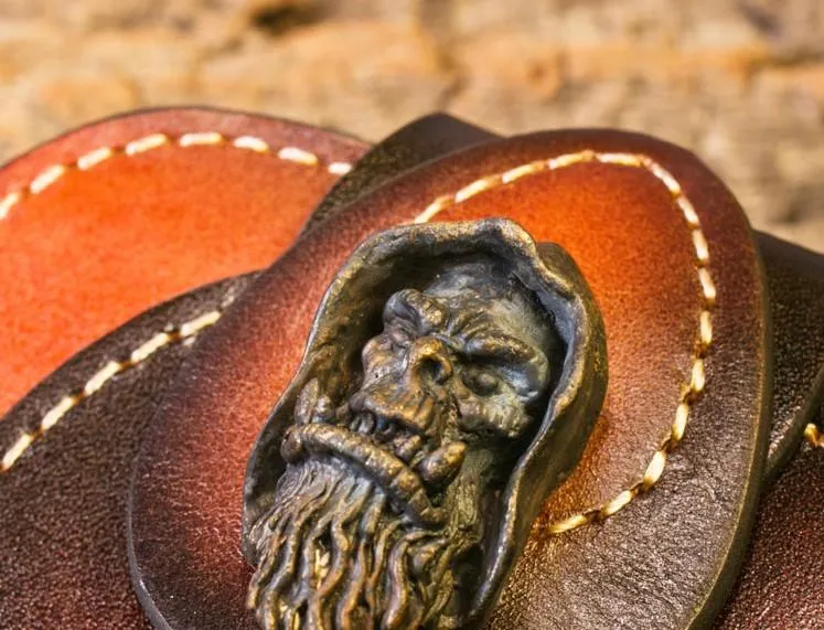 Handmade Leather Mens Cool Long World of Warcraft Leather Chain Wallet Cards Biker Trucker Wallet