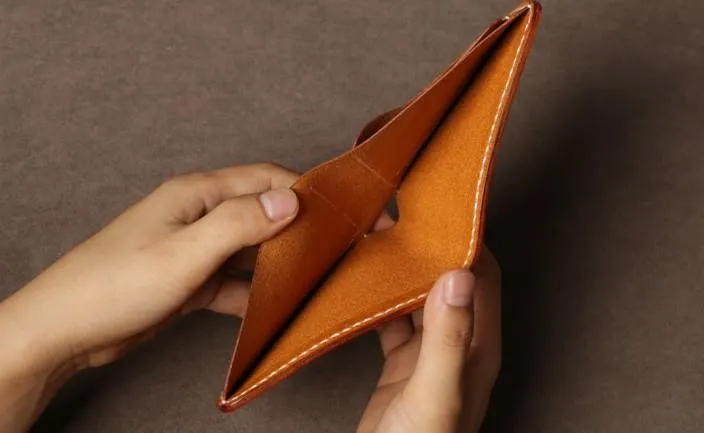 Handmade Leather Mens Cool Slim Leather Small Wallet Men Bifold billfold Wallet for Men