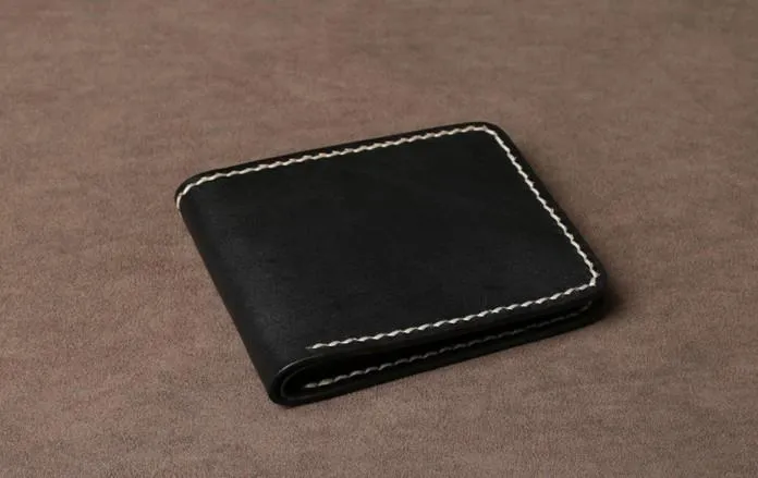 Handmade Leather Mens Cool Slim Leather Small Wallet Men Bifold billfold Wallet for Men